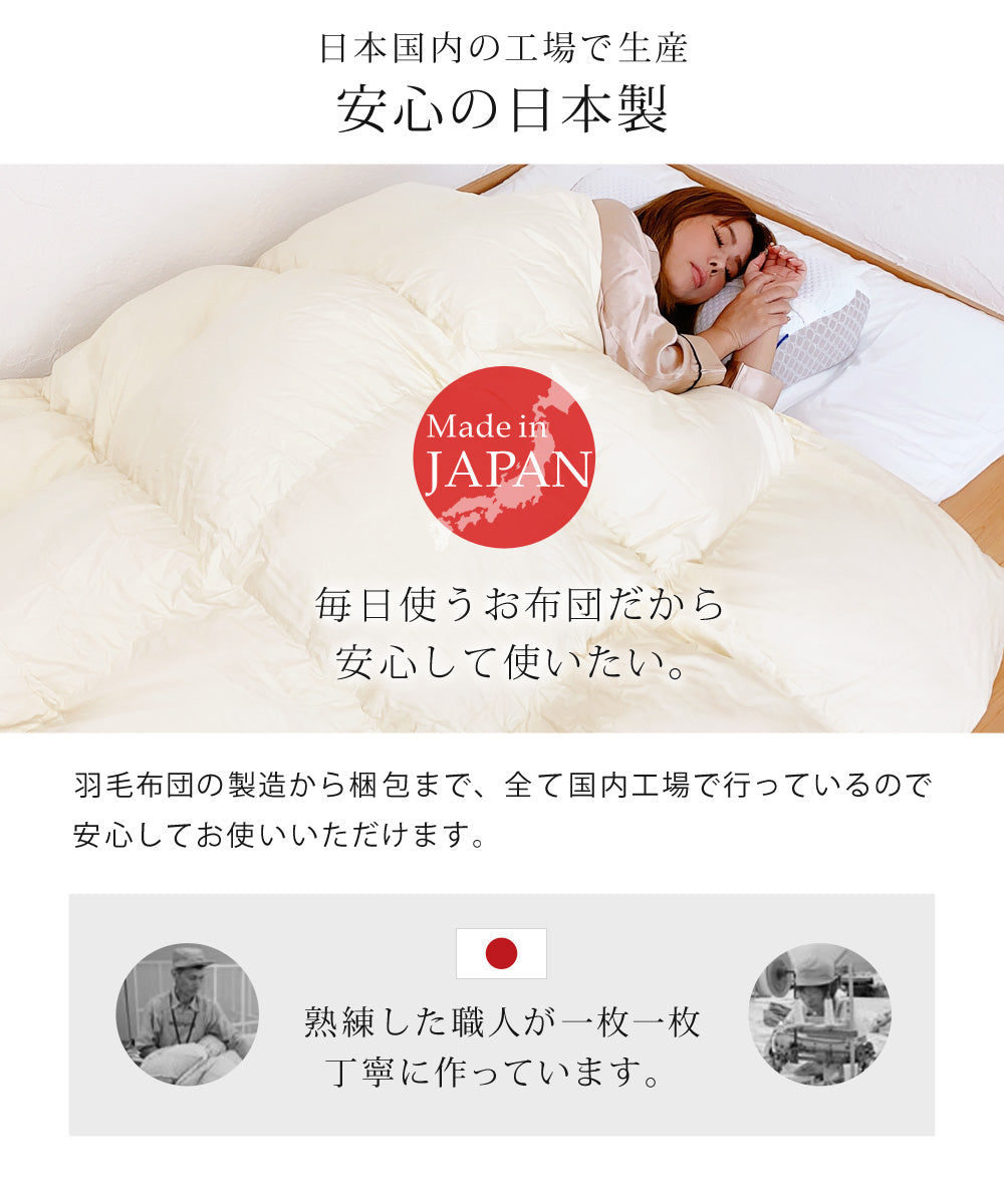 SunRuck 日本製羽毛布団 ホワイトマザーグースダウン 95% クイーンサイズ サンルック A784QZ