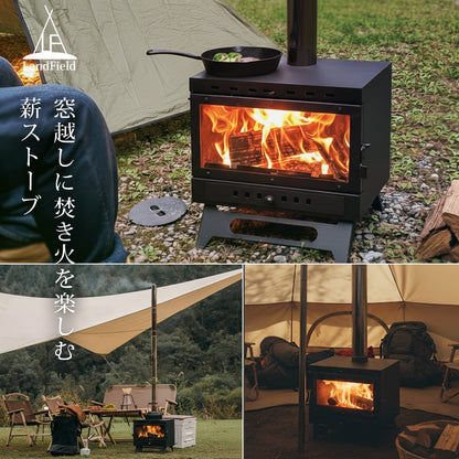 LandField 煙突付きガラス窓 薪ストーブ ランドフィールド LF-HOS030