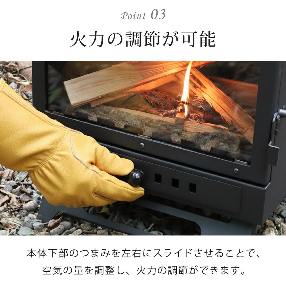 LandField 煙突付きガラス窓 薪ストーブ ランドフィールド LF-HOS030