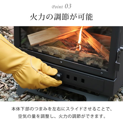 LandField 煙突付きガラス窓 薪ストーブ ランドフィールド LF-HOS030