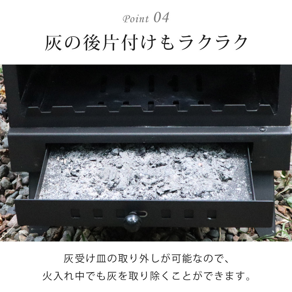 LandField 煙突付きガラス窓 薪ストーブ ランドフィールド LF-HOS030