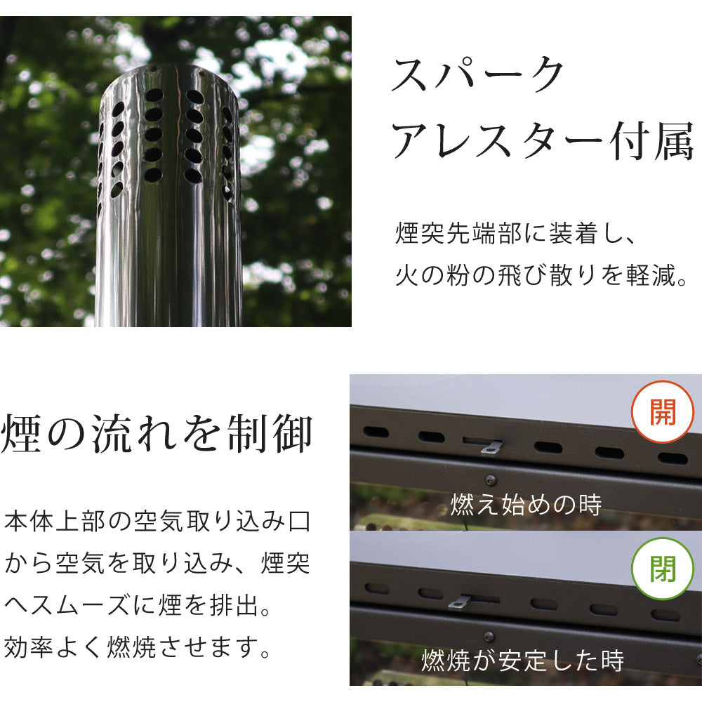 LandField 煙突付きガラス窓 薪ストーブ ランドフィールド LF-HOS030