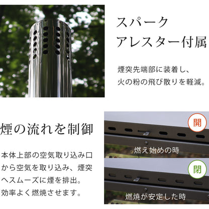 LandField 煙突付きガラス窓 薪ストーブ ランドフィールド LF-HOS030