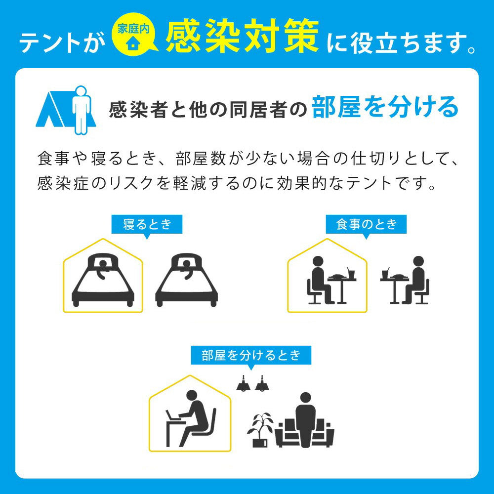 LandField 災害・避難時用プライベートテント(3～4人用) ランドフィールド LF-PST011-GY