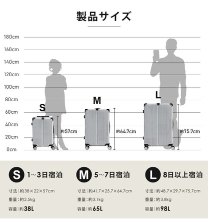 【当店限定180日延長保証】 SunRuck スーツケース 65L相当 Mサイズ サンルック SR-DT065