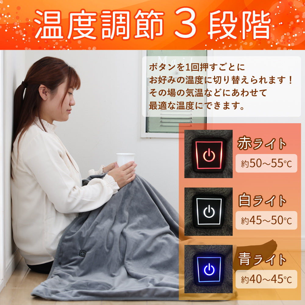 【当店限定180日延長保証】 SunRuck ヒートブランケット 着るだんぼくん サンルック SR-EW014-GY SR-EW014-KHPL