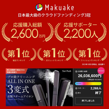 【当店限定180日延長保証】 SunRuck スチームアイロン Cruria クルリア サンルック SR-HT2002-GR SR-HT2002-PK