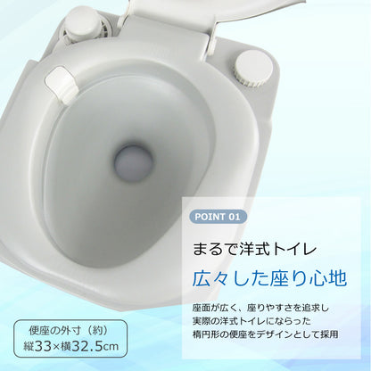 【当店限定180日延長保証】SunRuck ポータブル水洗トイレ(21L)  サンルック SR-PT4521