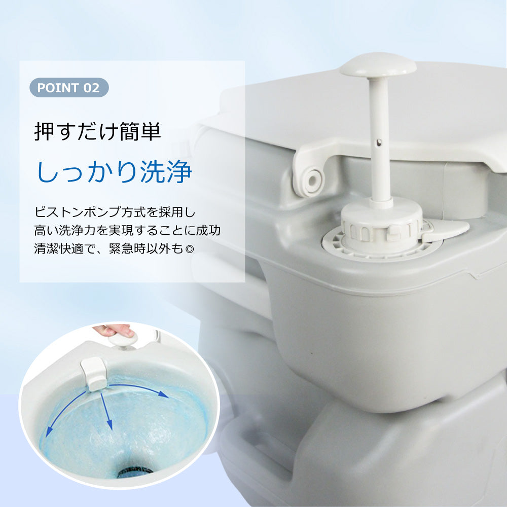 【当店限定180日延長保証】SunRuck ポータブル水洗トイレ(21L)  サンルック SR-PT4521