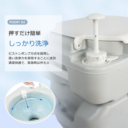 【当店限定180日延長保証】SunRuck ポータブル水洗トイレ(21L)  サンルック SR-PT4521