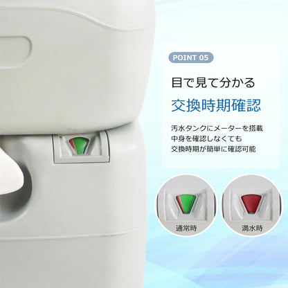【当店限定180日延長保証】SunRuck ポータブル水洗トイレ(21L)  サンルック SR-PT4521