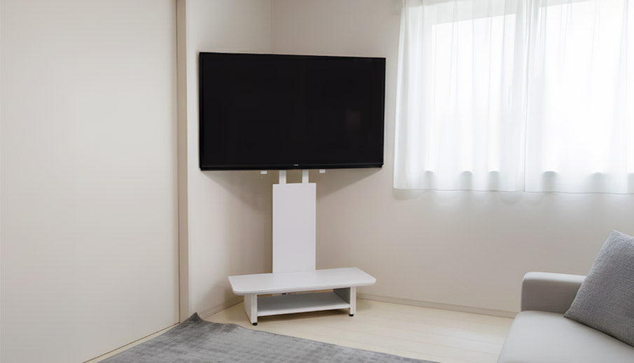 壁寄せだけでなくコーナーにも対応
お部屋の角を有効活用できる自立式