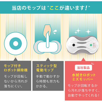 【当店限定180日延長保証】 SunRuck 水拭きロボット ミズモッパー サンルック SR-WR010-GY