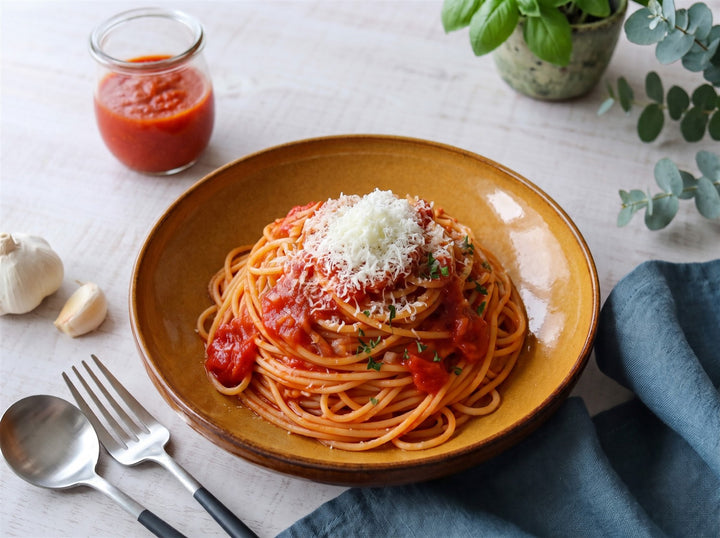 パスタに絡める自家製トマトソース