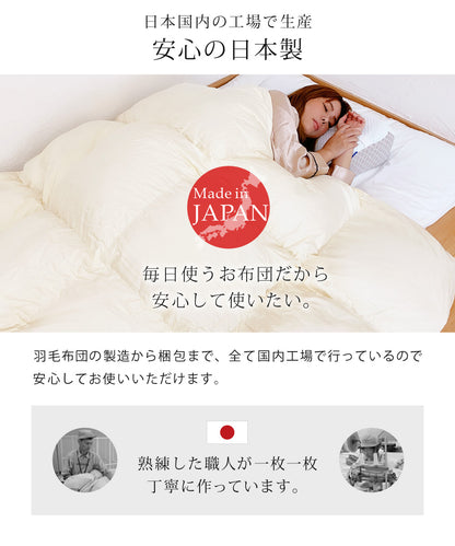 SunRuck 日本製羽毛布団 ホワイトマザーグースダウン 95% シングルサイズ A784SZ