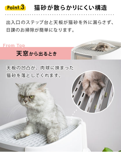 【当店限定180日延長保証】SunRuck ツードア猫トイレ サンルック SR-TCT01-GY