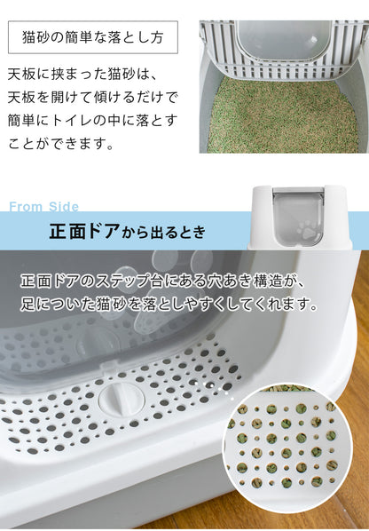【当店限定180日延長保証】SunRuck ツードア猫トイレ サンルック SR-TCT01-GY