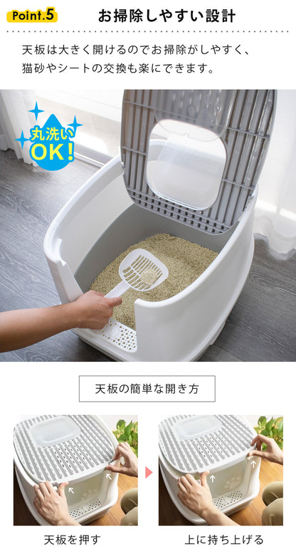【当店限定180日延長保証】SunRuck ツードア猫トイレ サンルック SR-TCT01-GY