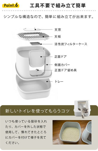 【当店限定180日延長保証】SunRuck ツードア猫トイレ サンルック SR-TCT01-GY